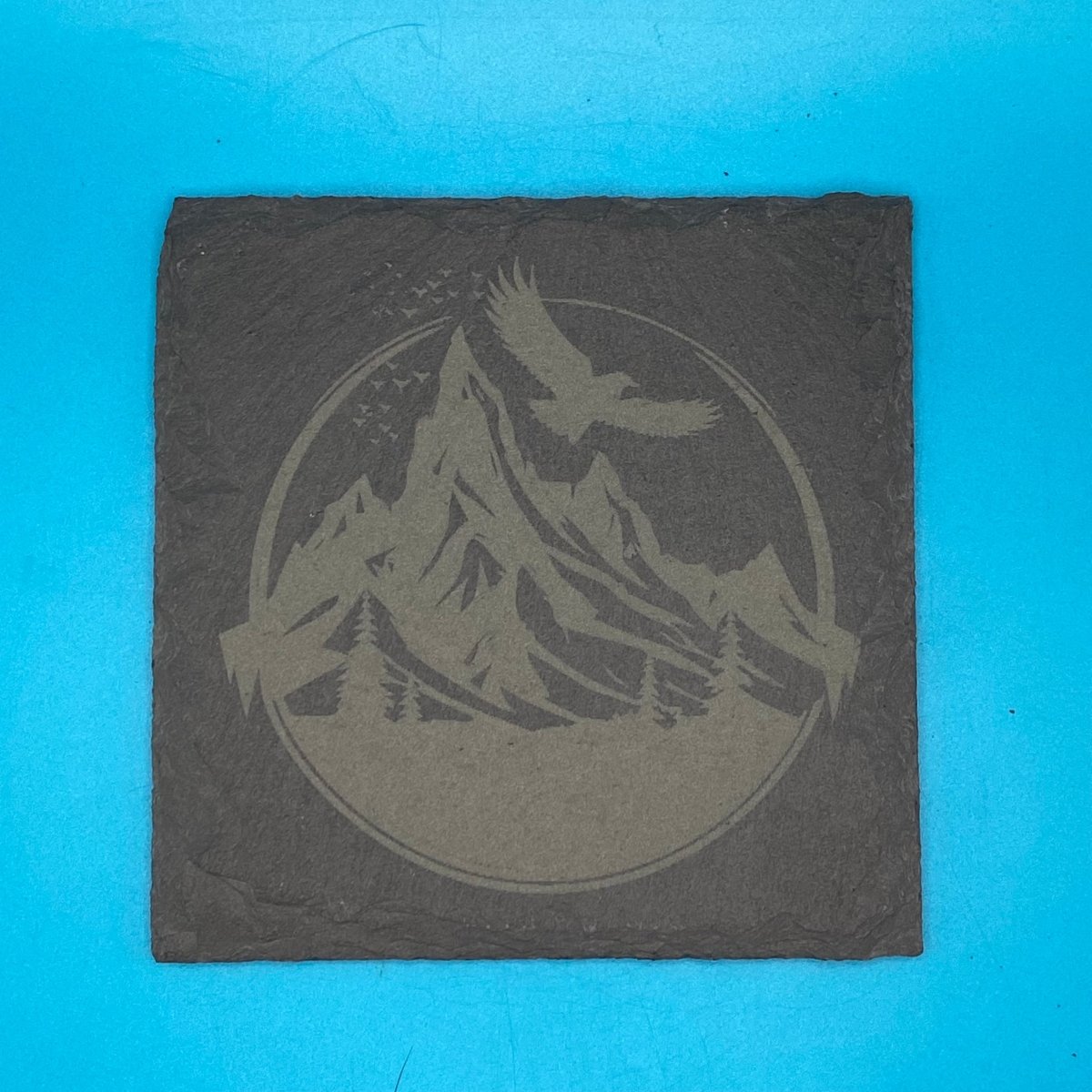 Circle Mountain Slate Coaster - Crosby Girls Crafts