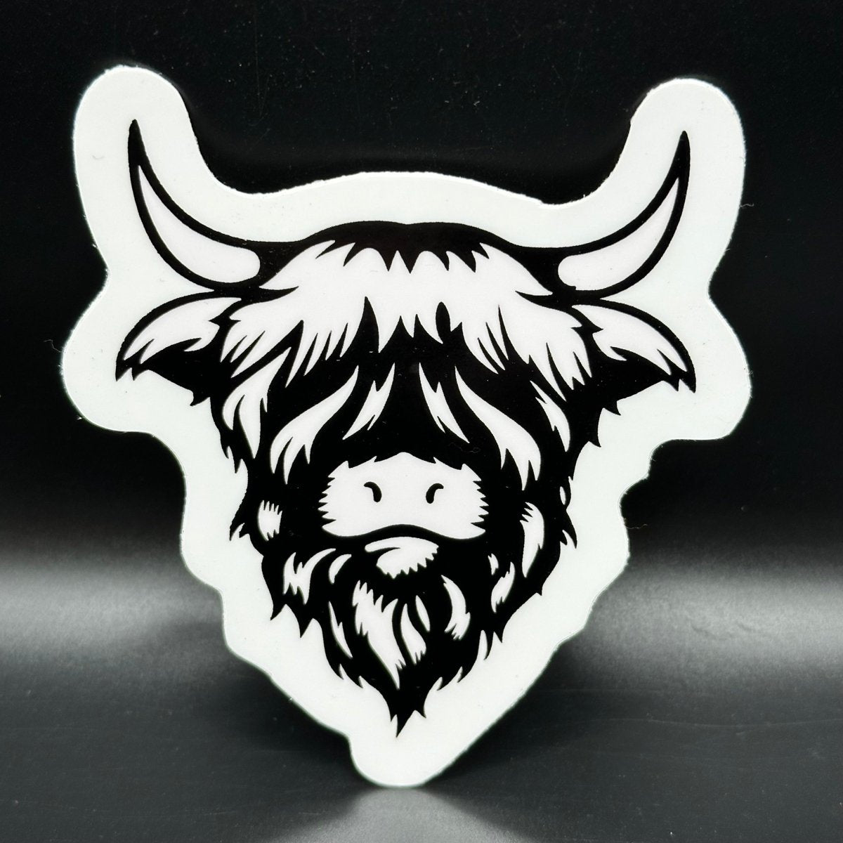 Fluffy Highland Coo Sticker - Crosby Girls Crafts