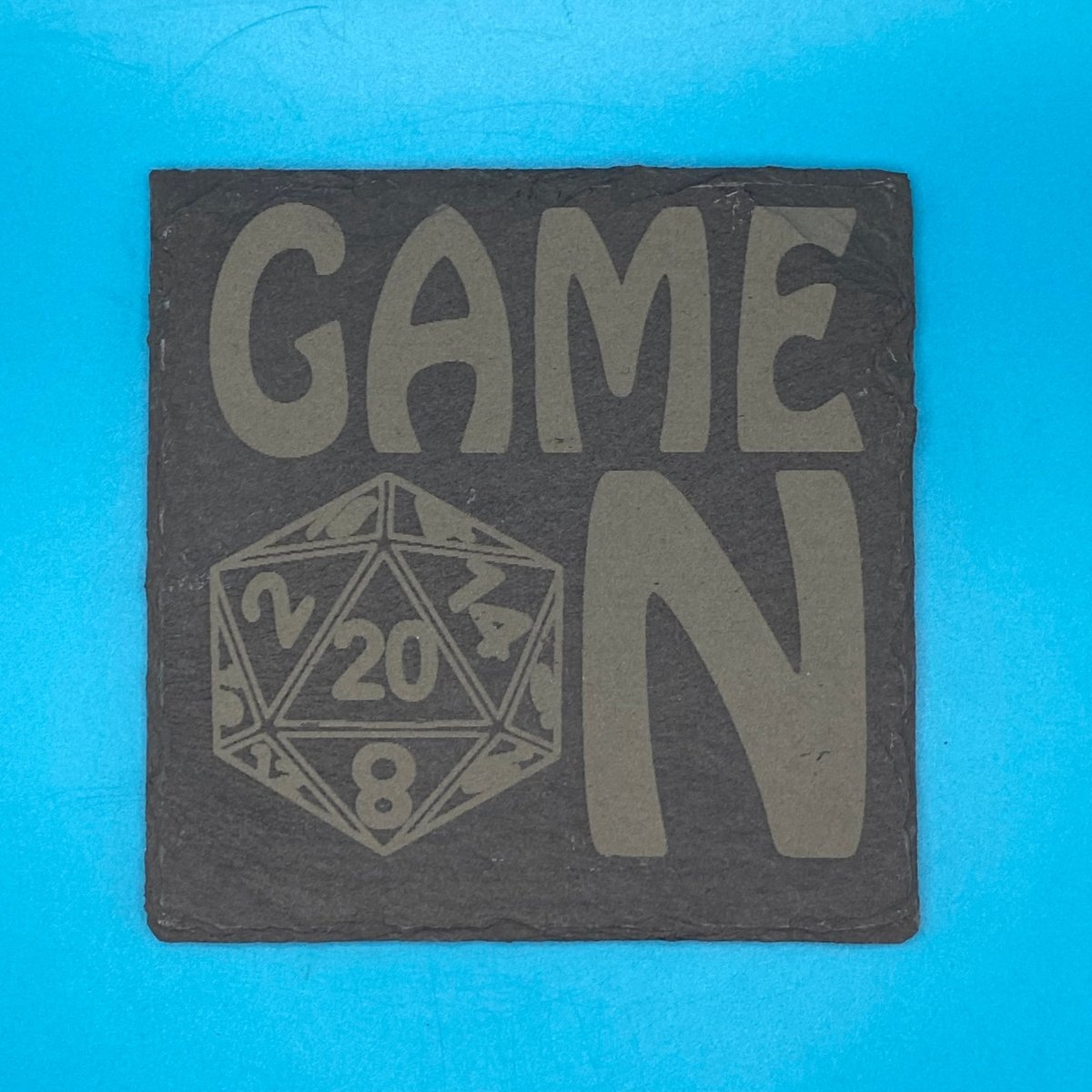 Game On Slate Coaster - Crosby Girls Crafts
