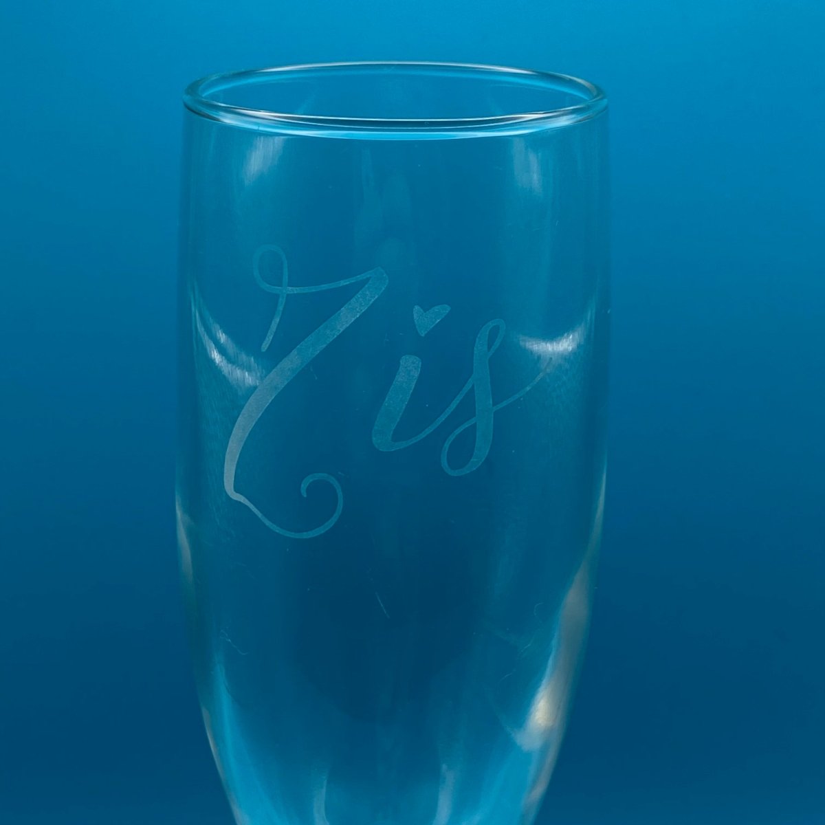Pronoun Champagne Flute - Crosby Girls Crafts