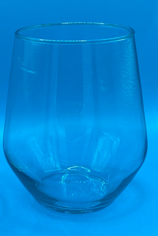 Custom Glass - Blue Stemless Wine, 15 oz