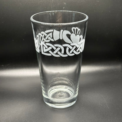 Claddagh Ring with a Square End Band