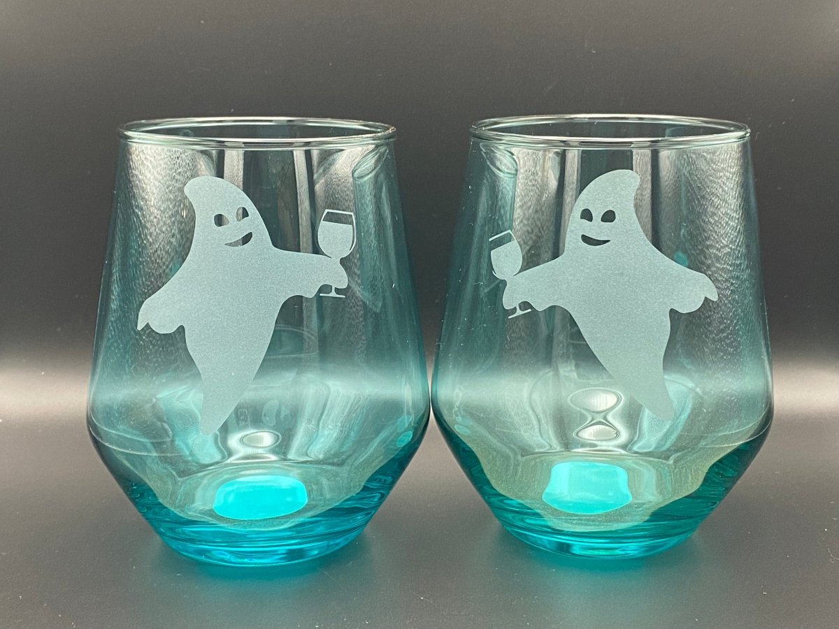 Holiday Drinkware - Ghosts Clinking Glasses Design - Crosby Girls Crafts