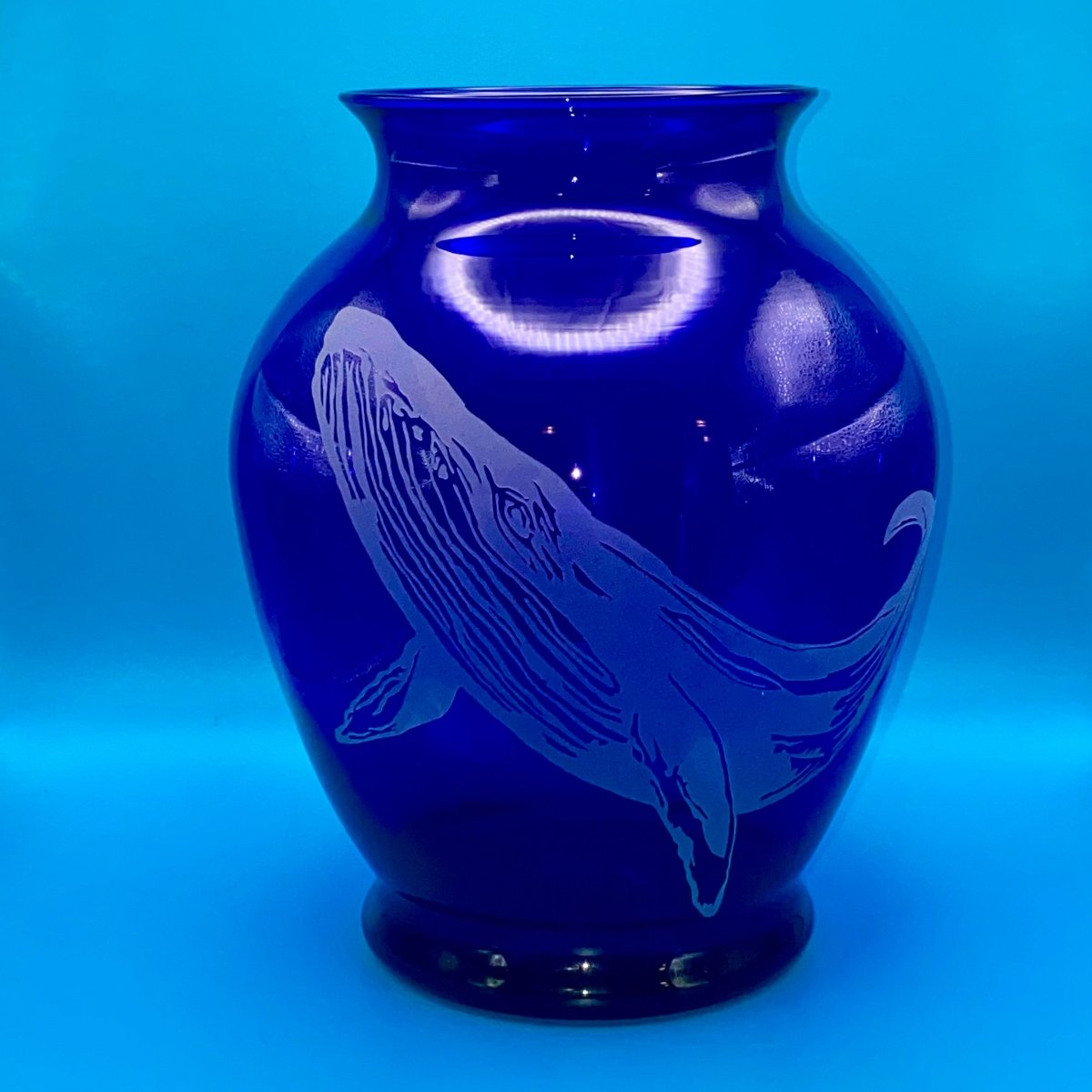 Humpback Whale Blue Vase - Crosby Girls Crafts