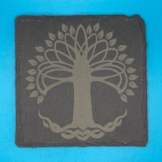 Leafy Open Tree of Life Slate Coaster - Crosby Girls Crafts