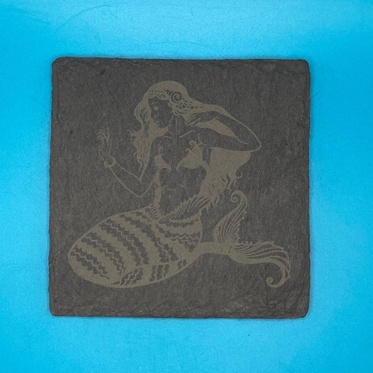 Mermaid Slate Coaster - Crosby Girls Crafts