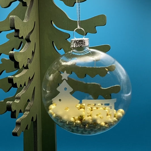Christmas Ornament - 3" Fireplace & Christmas Tree